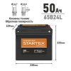 Аккумулятор Startex 65B24L, 50 Ач, CCA 470А, необслуживаемый