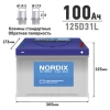 Аккумулятор Nordix 125D31L, 100 Ач, CCA 830А, необслуживаемый
